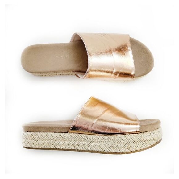 MADDEN GIRL ELTIE IN ROSE GOLD ESPADRILLES SANDALS SLIDES SHOES SIZE 8.5 - Picture 2 of 11